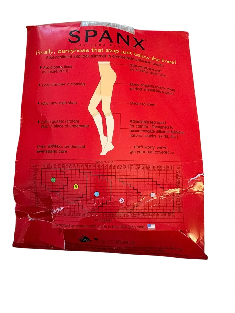 SPANX Footless Bodyshaping Pantyhose – Red Packaging